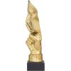 image:imageDeco 79 Polystone Mask Decorative Sculpture Quiet Gesture Home Decor Statue Accent Figurine 6 x 5 x 17 GoldGold