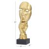 image:imageDeco 79 Polystone Mask Decorative Sculpture Quiet Gesture Home Decor Statue Accent Figurine 6 x 5 x 17 GoldGold