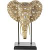 image:imageDeco 79 Resin Elephant Decorative Sculpture Beaded Home Decor Statue with Rhinestone Accents and Black Metal Stand Accent Figurine 13 x 10 x 8 GoldGold