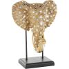 image:imageDeco 79 Resin Elephant Decorative Sculpture Beaded Home Decor Statue with Rhinestone Accents and Black Metal Stand Accent Figurine 13 x 10 x 8 GoldGold