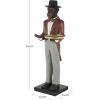 image:imageDeco 79 Resin Monkey Decorative Sculpture Tall Waiter Home Decor Statue with Gold Accent and Square Base Accent Figurine 24 x 24 x 64 RedRed