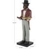 image:imageDeco 79 Resin Monkey Decorative Sculpture Tall Waiter Home Decor Statue with Gold Accent and Square Base Accent Figurine 24 x 24 x 64 RedRed