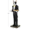 image:imageDeco 79 Resin Monkey Decorative Sculpture Tall Waiter Home Decor Statue with Gold Accent and Square Base Accent Figurine 24 x 24 x 64 RedWhite