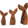 image:imageDeco 79 Teak Wood Whale Handmade Decorative Sculpture Tail Live Edge Home Decor Statues with Intricate Carvings Set of 3 Accent Figurines 23 18 16H BrownBrown