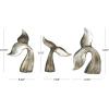 image:imageDeco 79 Teak Wood Whale Handmade Decorative Sculpture Tail Live Edge Home Decor Statues with Intricate Carvings Set of 3 Accent Figurines 23 18 16H BrownSilver