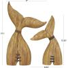 image:imageDeco 79 Teak Wood Whale Handmade Decorative Sculpture Tail Live Edge Home Decor Statues with Intricate Carvings Set of 3 Accent Figurines 23 18 16H BrownBrown