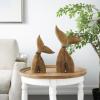 image:imageDeco 79 Teak Wood Whale Handmade Decorative Sculpture Tail Live Edge Home Decor Statues with Intricate Carvings Set of 3 Accent Figurines 23 18 16H BrownBrown