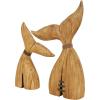 image:imageDeco 79 Teak Wood Whale Handmade Decorative Sculpture Tail Live Edge Home Decor Statues with Intricate Carvings Set of 3 Accent Figurines 23 18 16H BrownBrown
