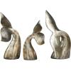 image:imageDeco 79 Teak Wood Whale Handmade Decorative Sculpture Tail Live Edge Home Decor Statues with Intricate Carvings Set of 3 Accent Figurines 23 18 16H BrownSilver