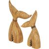 image:imageDeco 79 Teak Wood Whale Handmade Decorative Sculpture Tail Live Edge Home Decor Statues with Intricate Carvings Set of 3 Accent Figurines 23 18 16H BrownBrown