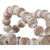 image:imageDeco 79 Wood Knot Handmade Decorative Sculpture Beaded Home Decor Statues with White Washed Distressing Set of 3 Accent Figurines 6 5 5 H Brown