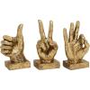 image:imageCosmoLiving by Cosmopolitan Polystone Hands Decorative Sculpture Home Decor Statues Set of 3 Accent Figurines 7 7 6H Gold