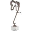 image:imageDeco 79 Aluminum Metal Elephant Decorative Sculpture Tall Cutout Silhouette Home Decor Statue with Marble Base Accent Figurine 9 x 9 x 27 GoldSilver