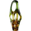 image:imageDeco 79 Glass Abstract Decorative Sculpture Ombre Cutout Home Decor Statue with Amber Accents Accent Figurine 8 x 4 x 17 BlackGreen