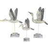 image:imageDeco 79 Polystone Bird Decorative Sculpture Home Decor Statues with Blue Coral Patterns and Wood Inspired Bases Set of 2 Accent Figurines 16 15H WhiteGray