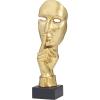 image:imageDeco 79 Polystone Mask Decorative Sculpture Quiet Gesture Home Decor Statue Accent Figurine 6 x 5 x 17 GoldGold