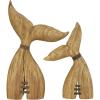 image:imageDeco 79 Teak Wood Whale Handmade Decorative Sculpture Tail Live Edge Home Decor Statues with Intricate Carvings Set of 3 Accent Figurines 23 18 16H BrownBrown