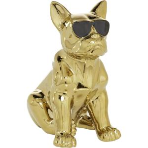 image:imageCosmoLiving by Cosmopolitan Ceramic Bulldog Decorative Sculpture Home Decor Statue with Sunglasses Accent Figurine 6 x 10 x 12 GoldGold