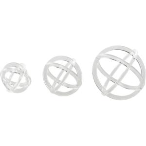 image:imageDeco 79 Acrylic Plastic Geometric Decorative Sculpture Delicate Home Decor Statues Set of 3 Accent Figurines 7 5 4 H Clear