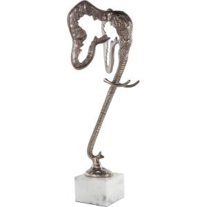 image:imageDeco 79 Aluminum Metal Elephant Decorative Sculpture Tall Cutout Silhouette Home Decor Statue with Marble Base Accent Figurine 9 x 9 x 27 GoldSilver