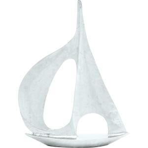 image:imageDeco 79 Aluminum Metal Sail Boat Decorative Sculpture Home Decor Statue Accent Figurine 28 x 6 x 37 SilverSilver