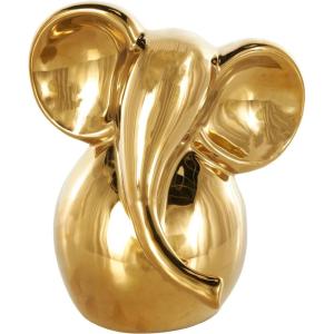 image:imageDeco 79 Ceramic Elephant Decorative Sculpture Glossy Home Decor Statue Accent Figurine 9 x 8 x 10 GoldGold