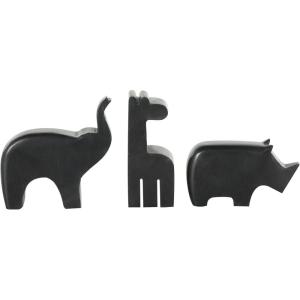 image:imageDeco 79 Marble Safari Animals Decorative Sculpture Small Abstract Rounded Home Decor Statues Set of 3 Accent Figurines 6 3 6 H BlackBlack