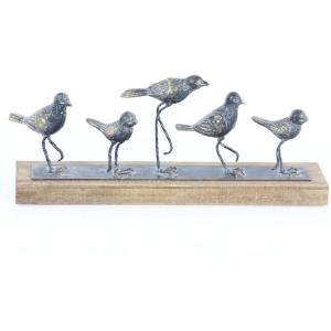 image:imageDeco 79 Metal Bird Decorative Sculpture Home Decor Statue Accent Figurine 18 x 4 x 7 Gray