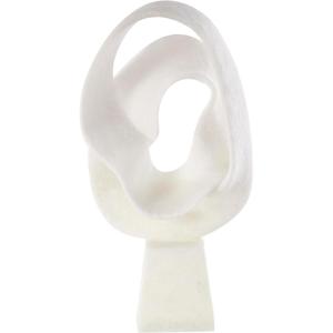 image:imageDeco 79 Polystone Abstract Decorative Sculpture Twisted Wave Home Decor Statue with Elevated Base Accent Figurine 17 x 11 x 19 White10 x 6 x 19