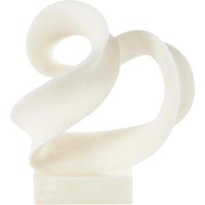 image:imageDeco 79 Polystone Abstract Decorative Sculpture Twisted Wave Home Decor Statue with Elevated Base Accent Figurine 17 x 11 x 19 White17 x 11 x 19