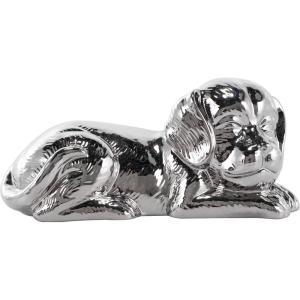 image:imageDeco 79 Polystone Dog Decorative Sculpture Sitting and Standing Home Decor Statues Set of 2 Accent Figurines 5W 9H GoldSilver