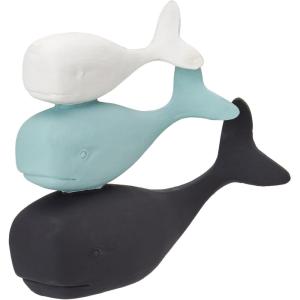 image:imageDeco 79 Polystone Fish Decorative Sculpture Home Decor Statue with Blue Floral Patterns and Stand Accent Figurine 15 x 3 x 10 WhiteMulti Colored