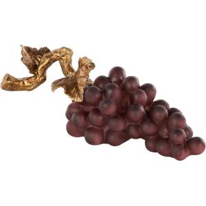 image:imageDeco 79 Polystone Fruit Decorative Sculpture Grape Home Decor Statue with Gold Stem Accent Figurine 14 x 5 x 6 Purple