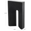 image:imageDeco 79 Marble Geometric Decorative Sculpture Rectangular Home Decor Statue with Arched Groove Interior Accent Figurine 7 x 2 x 11 Black