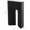 image:imageDeco 79 Marble Geometric Decorative Sculpture Rectangular Home Decor Statue with Arched Groove Interior Accent Figurine 7 x 2 x 11 Black