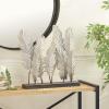 image:imageDeco 79 Metal Bird Decorative Sculpture Feathers Home Decor Statue Accent Figurine 20 x 5 x 21 Gray