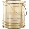 image:imageDeco 79 Metal Candle Lantern with Thin Circular Rods and Tinted Glass 8 x 6 x 8 Gold8 x 6 x 8