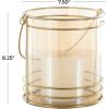 image:imageDeco 79 Metal Candle Lantern with Thin Circular Rods and Tinted Glass 8 x 6 x 8 Gold8 x 6 x 8