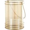 image:imageDeco 79 Metal Candle Lantern with Thin Circular Rods and Tinted Glass 8 x 6 x 8 Gold9 x 8 x 10