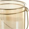 image:imageDeco 79 Metal Candle Lantern with Thin Circular Rods and Tinted Glass 8 x 6 x 8 Gold9 x 8 x 10