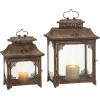 image:imageDeco 79 Metal Decorative Candle Lantern Set of 2 18 14H Brown