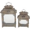 image:imageDeco 79 Metal Decorative Candle Lantern Set of 2 18 14H Brown