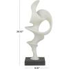 image:imageDeco 79 Polystone Abstract Decorative Sculpture Home Decor Statue with Black Base Accent Figurine 9 x 6 x 20 White