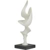 image:imageDeco 79 Polystone Abstract Decorative Sculpture Home Decor Statue with Black Base Accent Figurine 9 x 6 x 20 White