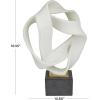 image:imageDeco 79 Polystone Abstract Decorative Sculpture Ribbon Line Home Decor Statue with Black Base Accent Figurine 11 x 9 x 17 White