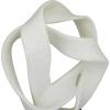 image:imageDeco 79 Polystone Abstract Decorative Sculpture Ribbon Line Home Decor Statue with Black Base Accent Figurine 11 x 9 x 17 White