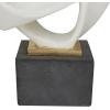 image:imageDeco 79 Polystone Abstract Decorative Sculpture Ribbon Line Home Decor Statue with Black Base Accent Figurine 11 x 9 x 17 White