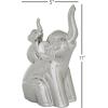 image:imageDeco 79 Porcelain Ceramic Elephant Decorative Sculpture Home Decor Statue Accent Figurine 5 x 7 x 11 Silver