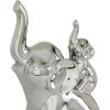 image:imageDeco 79 Porcelain Ceramic Elephant Decorative Sculpture Home Decor Statue Accent Figurine 5 x 7 x 11 Silver
