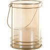 image:imageDeco 79 Metal Candle Lantern with Thin Circular Rods and Tinted Glass 8 x 6 x 8 Gold9 x 8 x 10